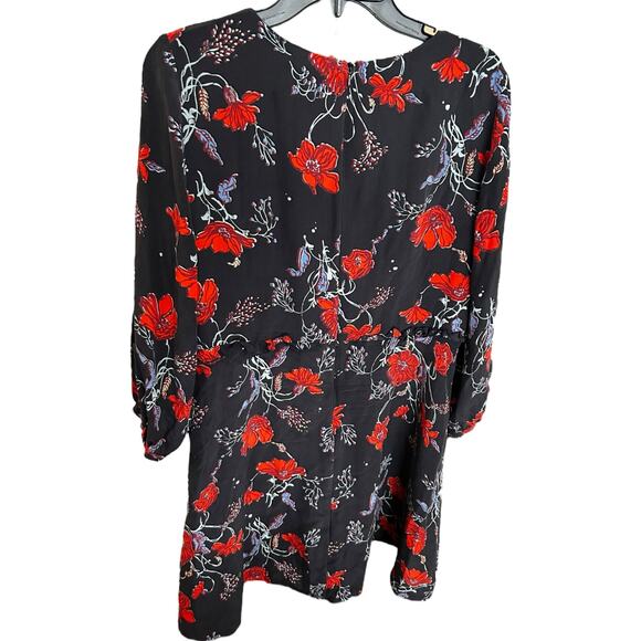 Women’s Madewell Silk Ruffle Waist Dress in Pattern Windblown Poppies - Picture 6 of 6